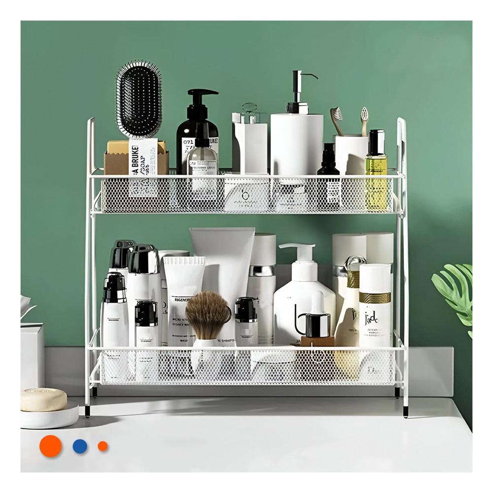 Organizador de 2 Niveles Multiuso Compacto y Comodo y Seguro Blanco Y+Papel Regalo