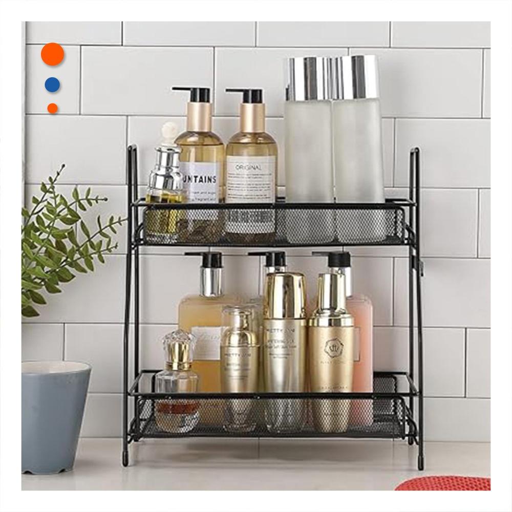 Organizador 2 Niveles Multiuso Versatil y Ligero y Facil de Usar Negro Y+Papel Regalo