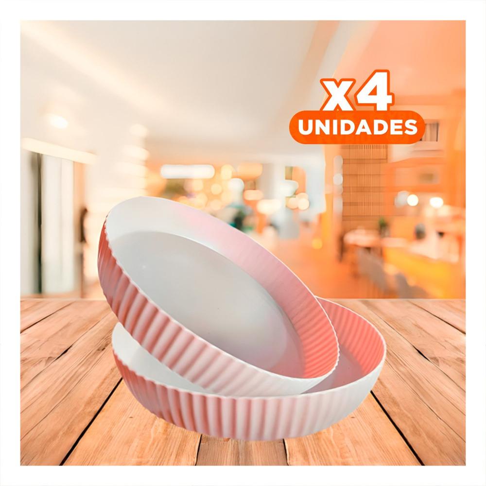 Pack4 Modulo Para Especias Plastico 30.5x6x30.5cm Organizador Rosado