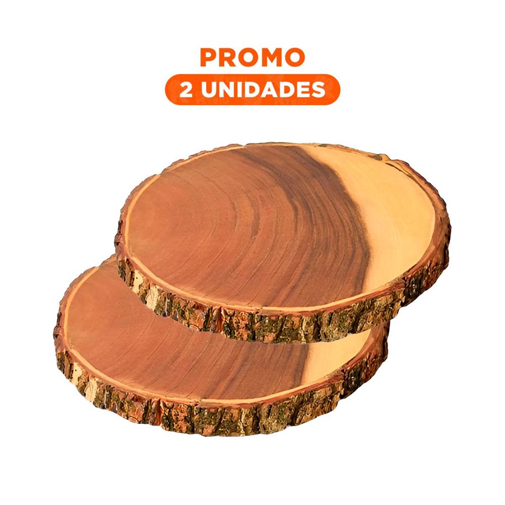 Pack2 Modelo circular de madera 33cm para decoracion de hogar en mesa central