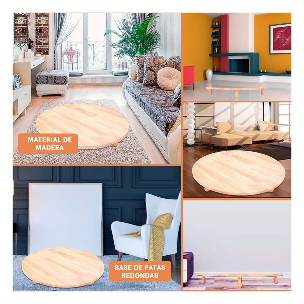 Plataforma de Madera Circular con Patitas para Uso Decorativo Hogar