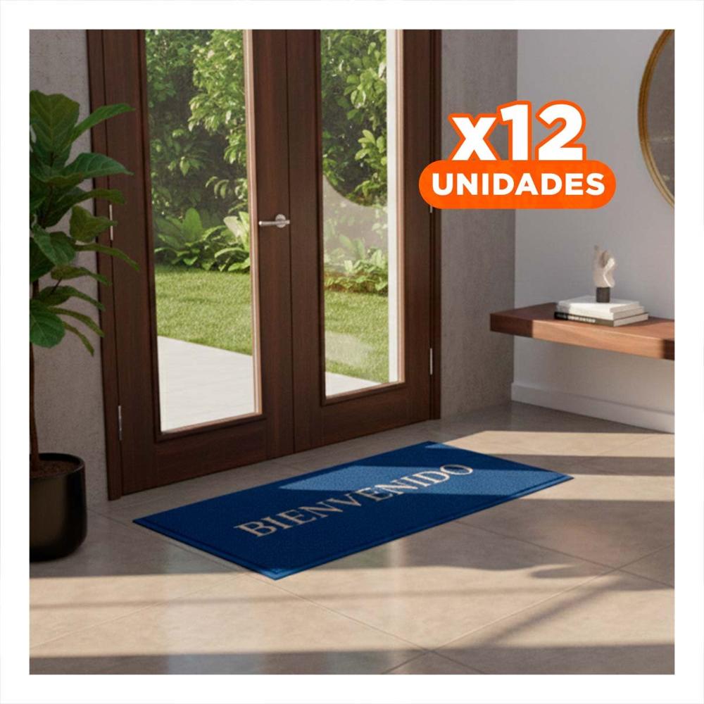 Pack12 Alfombra Rectangular Bienvenido Negro Funcional y Elegante para Entrada