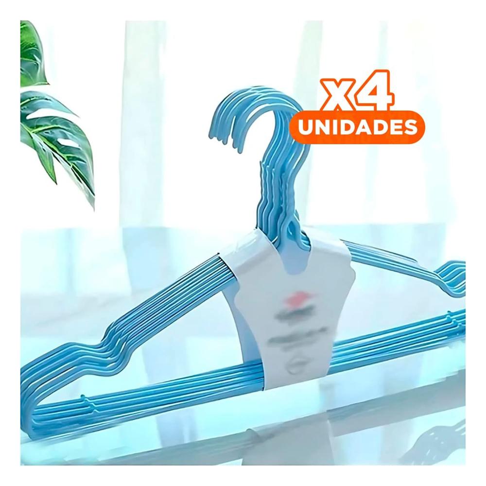 Pack4 Sujetador Diario de Plastico Celeste Circulo en Centro de 4 Piezas Hogar Y+Papel Regalo