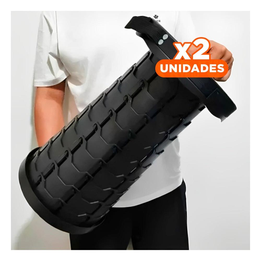 Pack2 Banqueta durable plegable 3 seguros portatiles tapa negro centro negro Y+Regalo Sticker