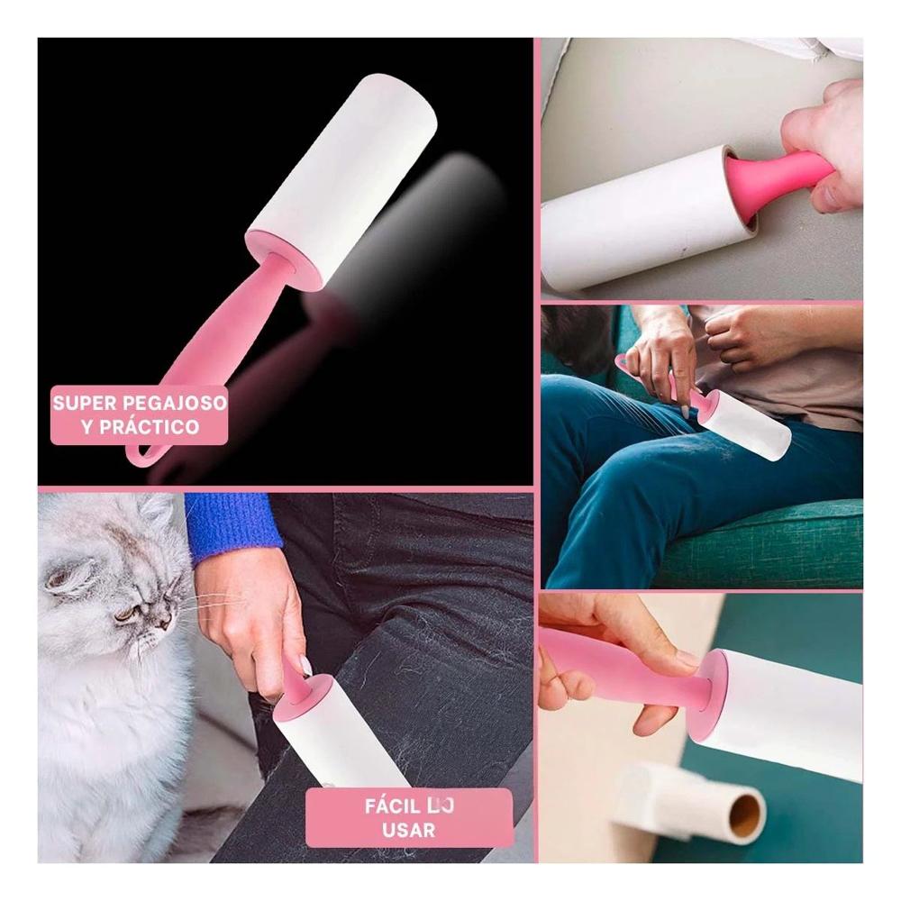 Limpiador de Pelusa Portatil para Uso Diario en Hogar y Oficina Rosado