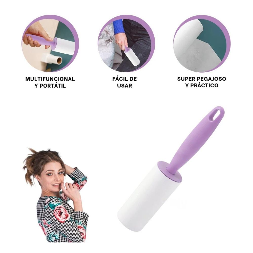 Quitapelusa en Rodillo Portatil para Uso Diario en Ropa Lila Plus Y+Ligas Regalo