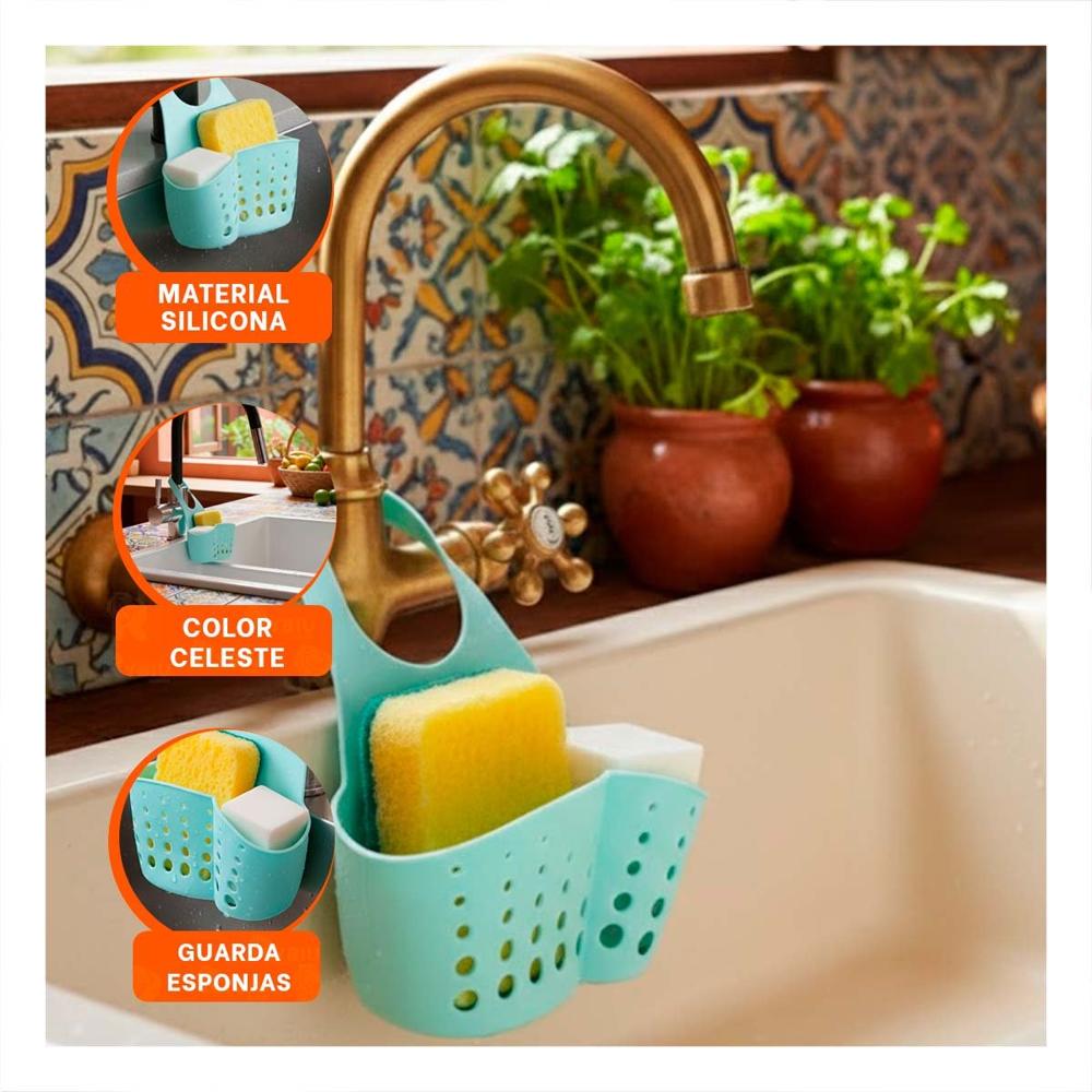 Bandeja Colgante Celeste Practica para Bano y Lavanderia 19x15cm Y+Post It