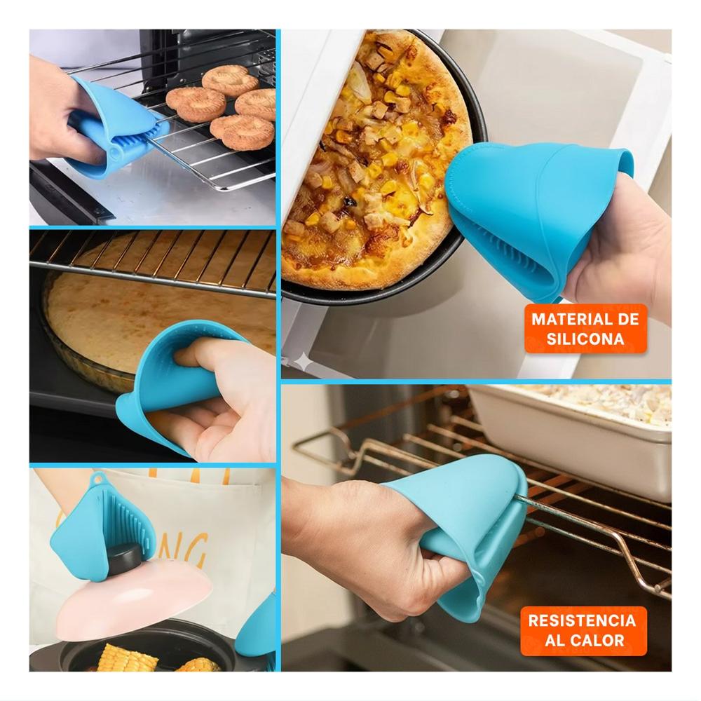 Cubiertos Protectores de Silicona Celeste para Preparar Comida 7,3x9,5cm