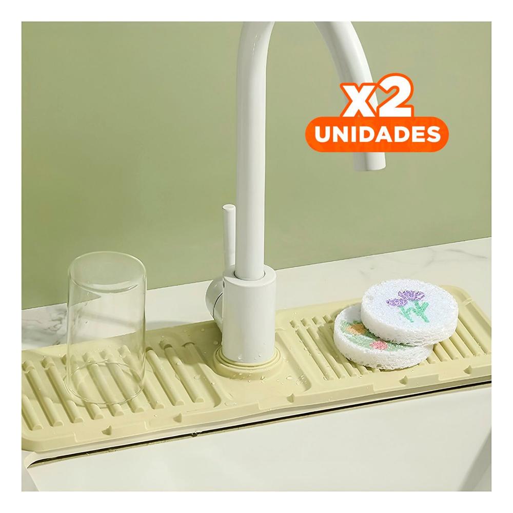 Pack2 Elemento de Drenaje de Silicona con Rayas Beige para Hogar Y+Regalo Sticker