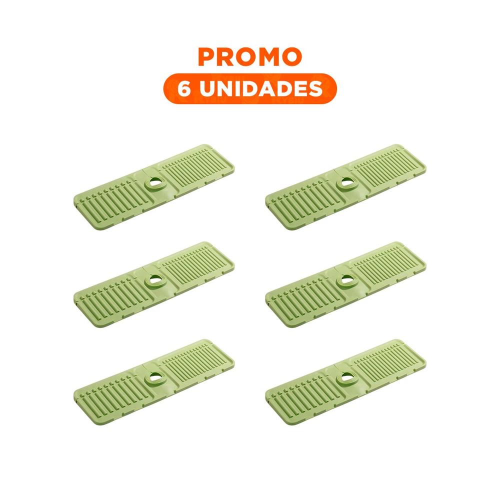 Pack6 Soporte de Drenaje para Lavadero de Silicona con Rayas Verde Claro Casa