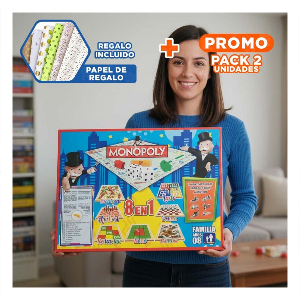 Pack2 Tradicional De Mesa Multicolor con Casa con Ambiente Familiar Y+Papel Regalo