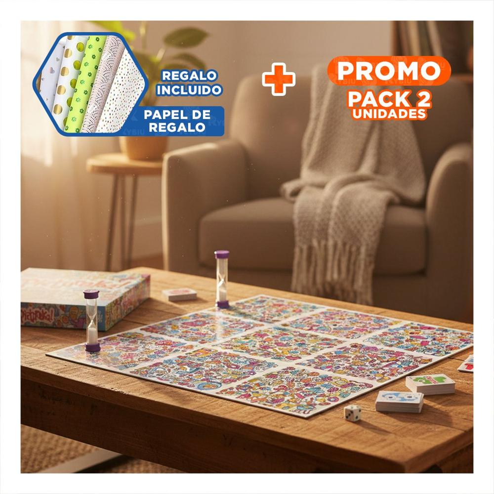 Pack2 Actividad Multicolor para Momentos de Juegos de Mesa en Casa Y+Papel Regalo