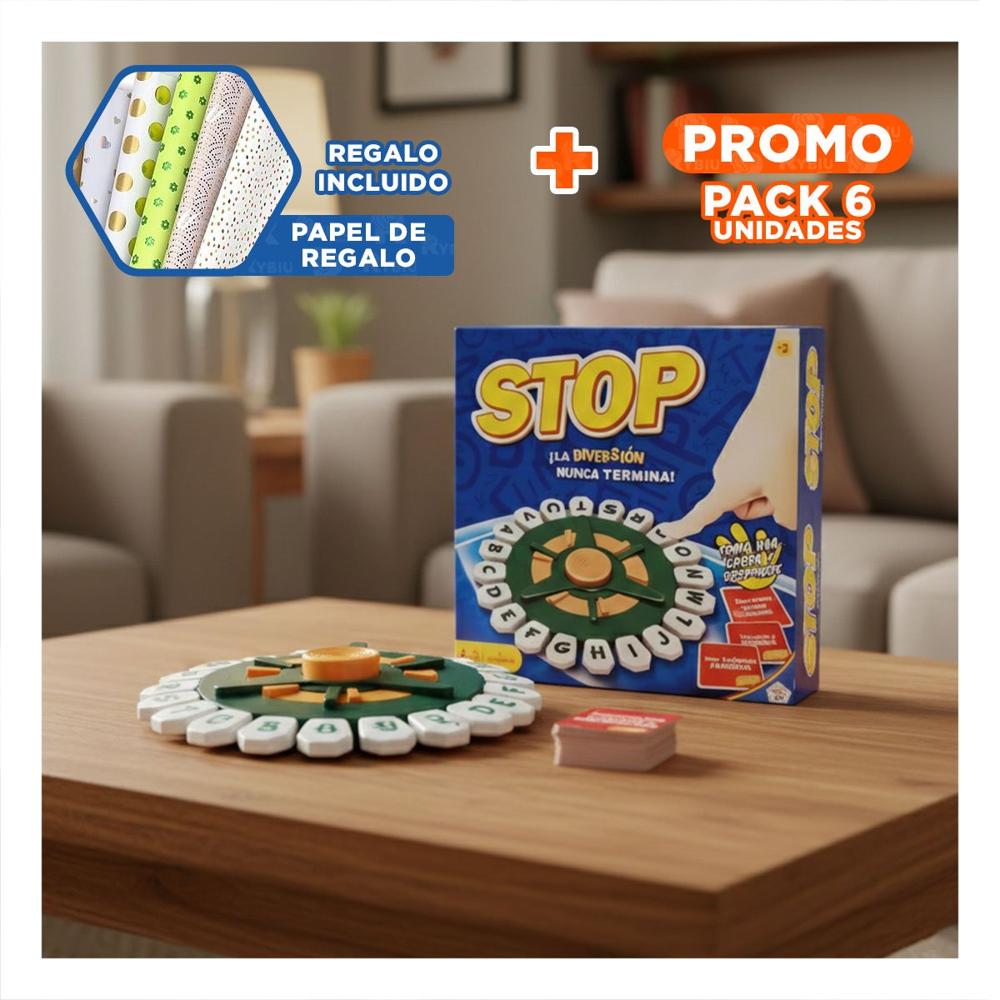 Pack6 Entretenimiento de Mesa para Juegos en Familia Y+Papel Regalo