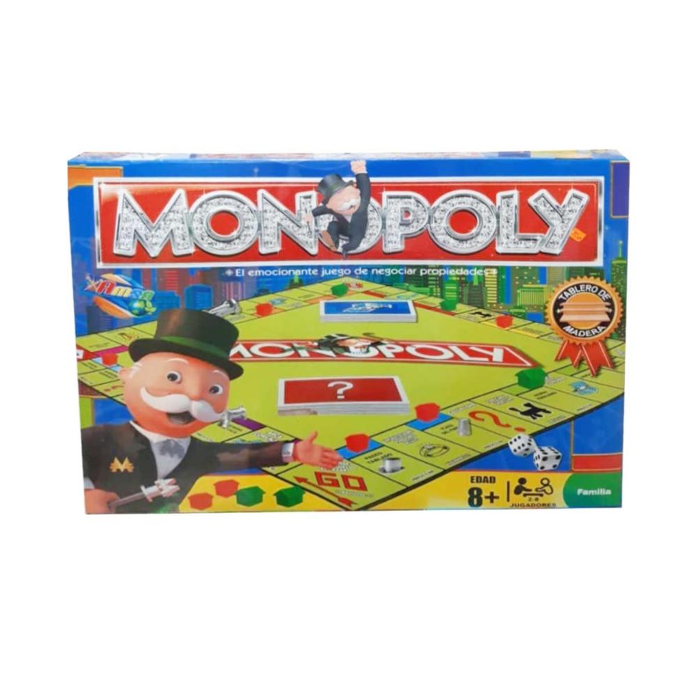 Set Monopolio Clasico con Tablero de Madera Multicolor para Reuniones Y+Papel Regalo