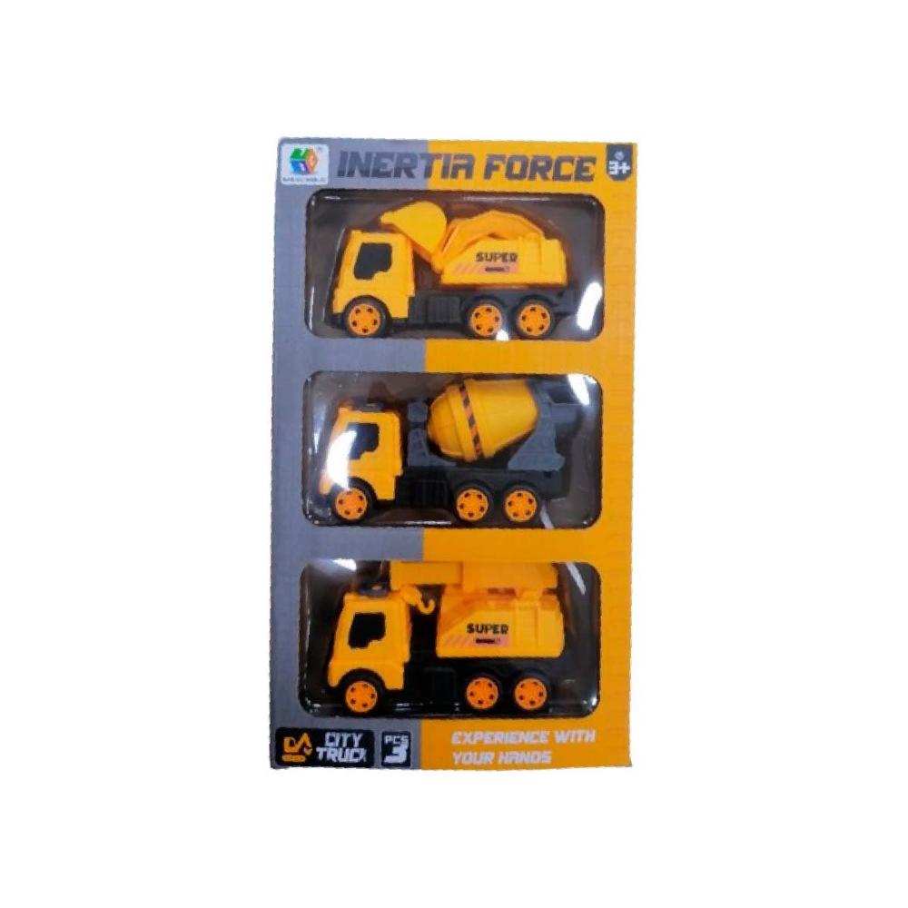 Kit De Carritos De Construccion Para Juego Diario Y+Papel Regalo