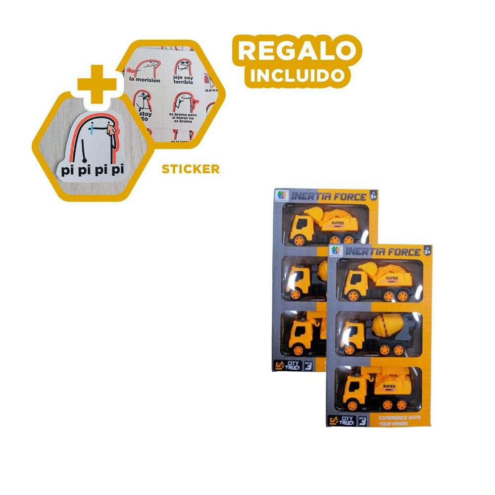 Pack De Carritos De Construccion Para Uso En Hogar Y+Regalo Sticker