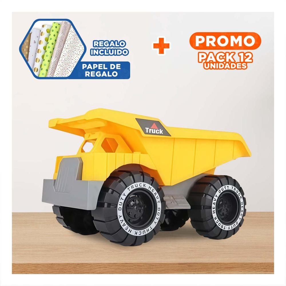 Pack12 Presentacion de Construccion en Bolsa con Camion para Diversion en Casa Y+Papel Regalo