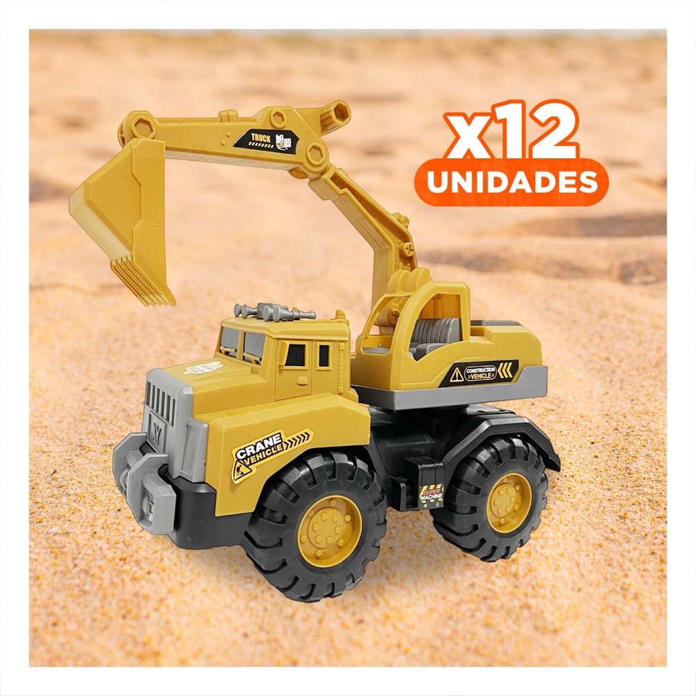 Pack12 Excavador de Obra Brazo Largo Posterior 23x35cm Amarillo