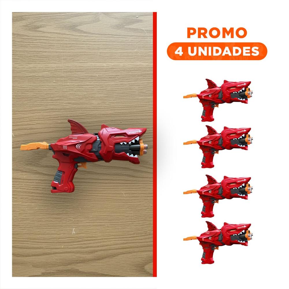 Pack4 Formato de Juego Lanza Dardos Tipo Tiburon   Color Rojo para Casa Y+Regalo Sticker