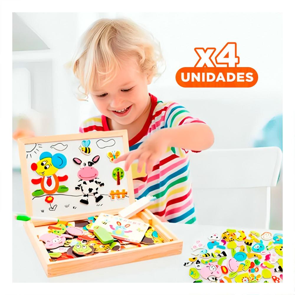 Pack4 Sistema Magnetico de Animales Educativo 2 en 1 Multicolor para Ninos
