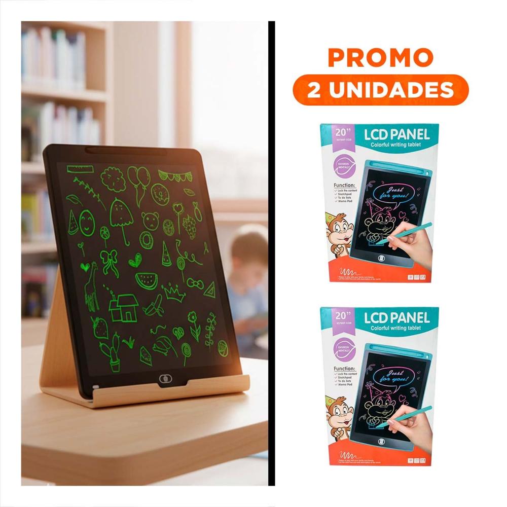 Pack2 Superficie Digital de Dibujo y Escritura 20 Pulgadas Negro para Ninos