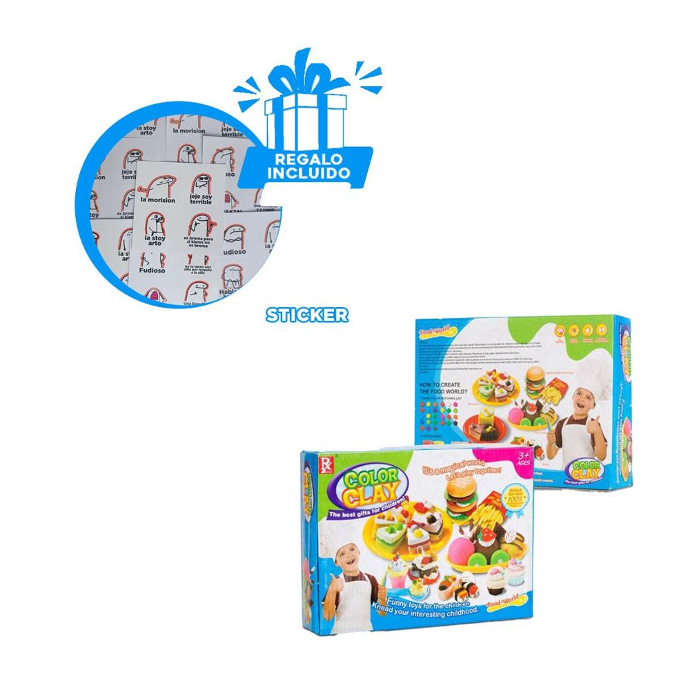 Bandeja de Cupcakes con Plastilina Multicolor para Juego de Cocina Y+Regalo Sticker
