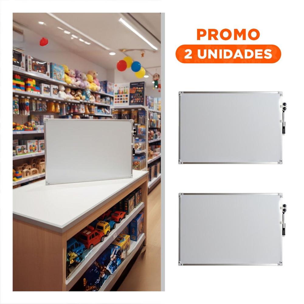 Pack2 Superficie de Escritura Blanca 25x35cm con Marco Metal