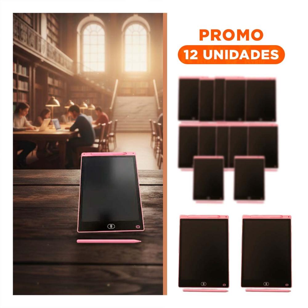 Pack12 Recurso Digital de Dibujo y Escritura 20 Pulgadas Rosado para Aprender Y+Regalo Sticker