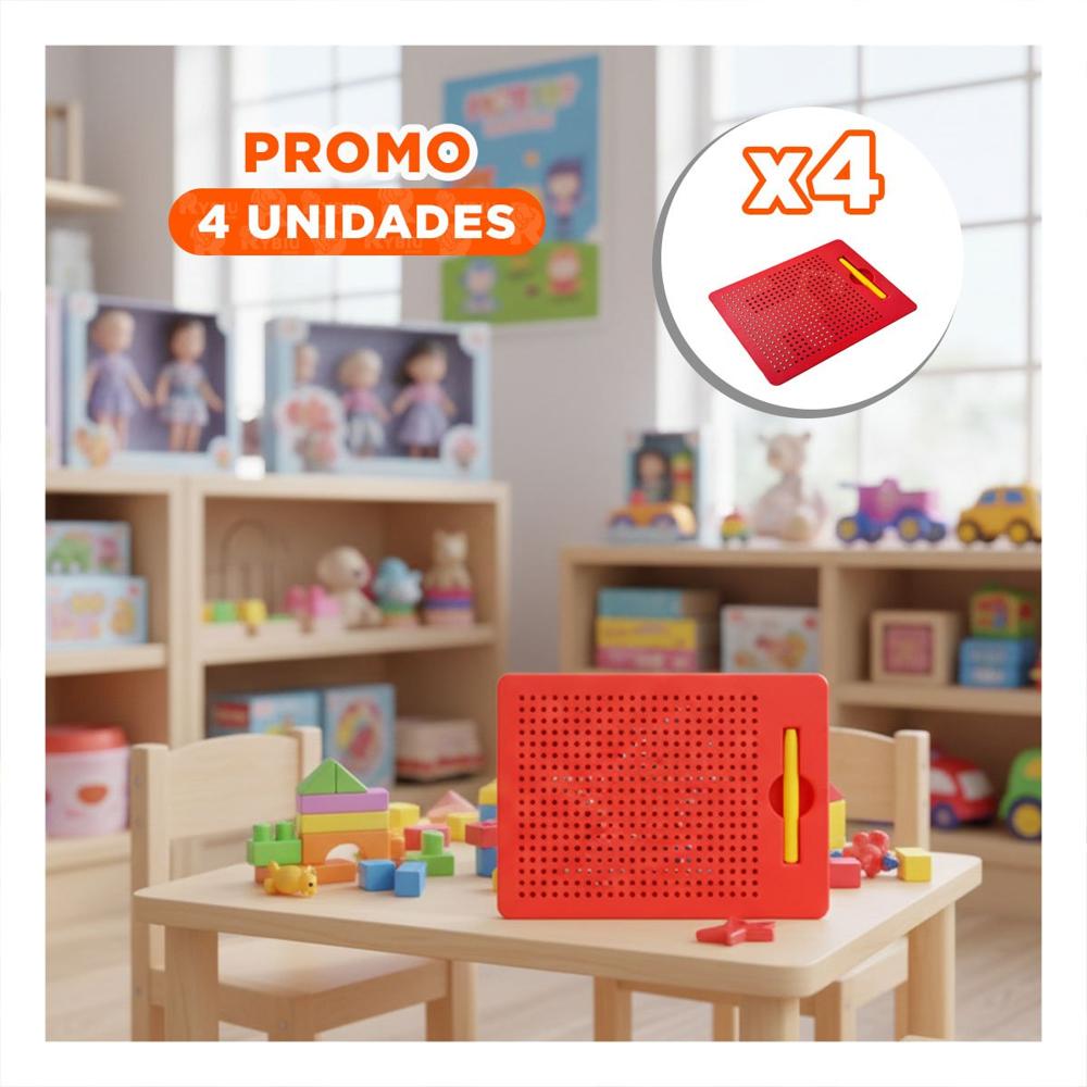Pack4 Zona de Organizacion Magnetica Roja para Uso Diario