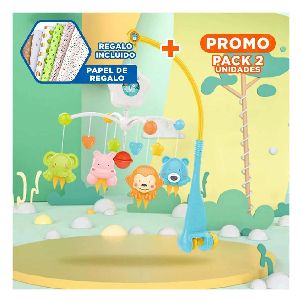 Pack2 Sistema Sonoro para Cuna de Bebes con Luz y Sonidos Tranquilos Y+Papel Regalo