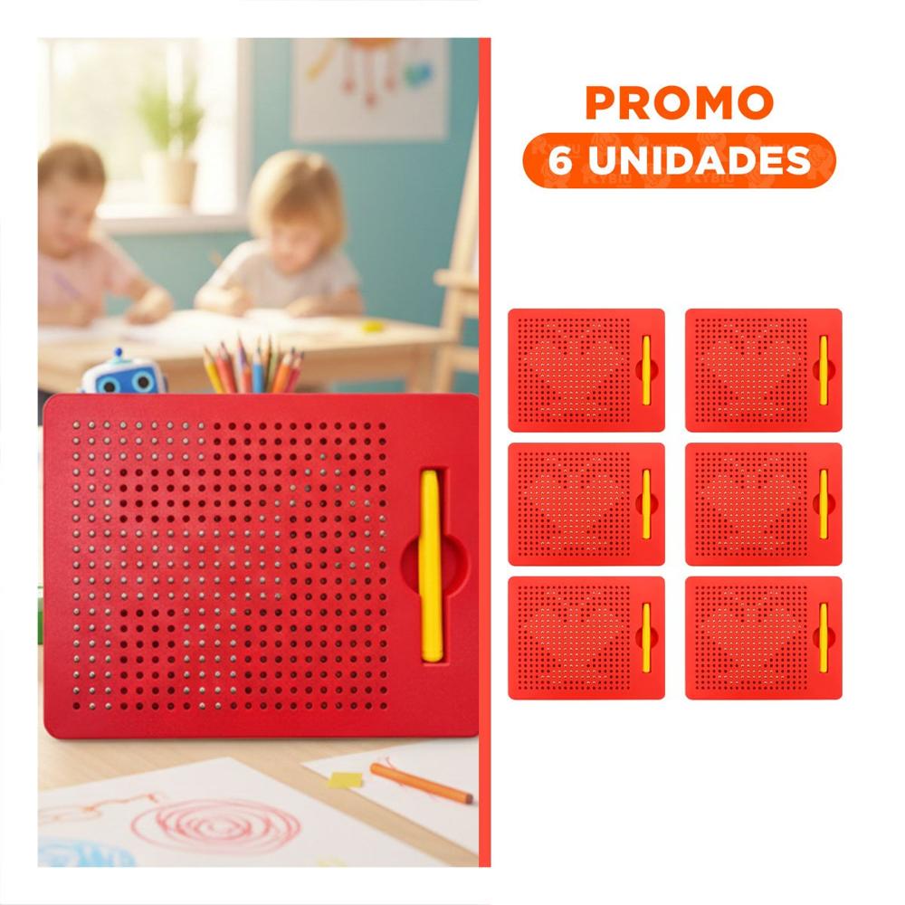 Pack6 Base de Organizacion Magnetica Roja para Hogar