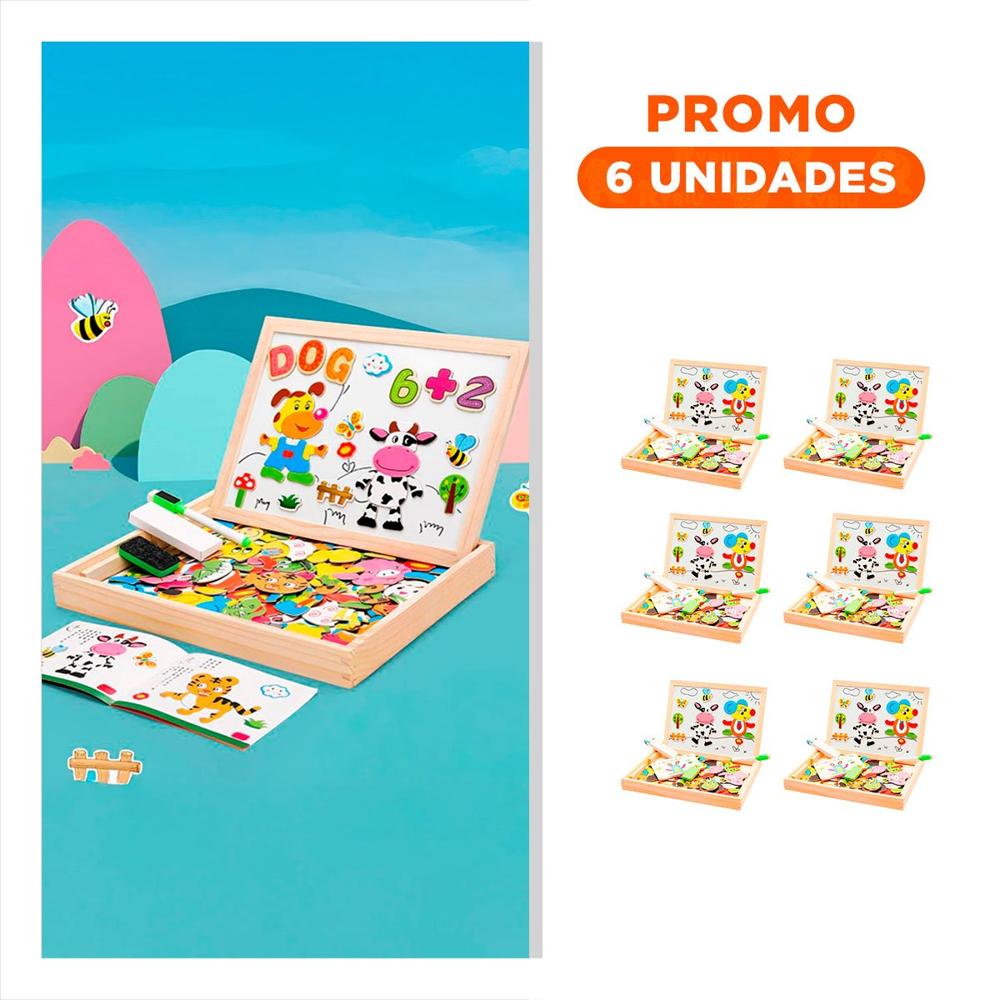 Pack6 Kit Magnetico de Animales Didactico 2 en 1 Multicolor para Aprender en Casa
