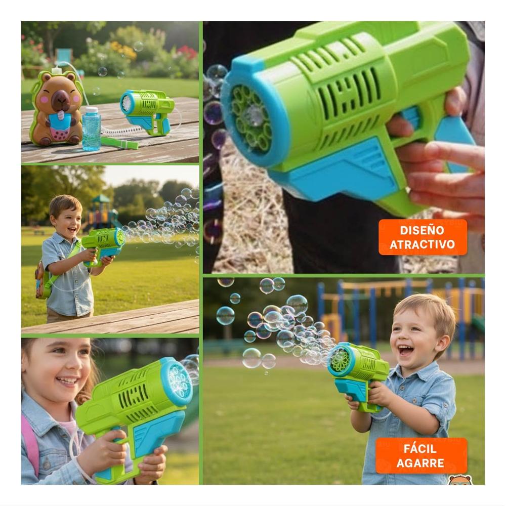 Dispositivo de Juego de Burbujas con Mochila Portatil Figura Animal Verde Claro Y+Post It