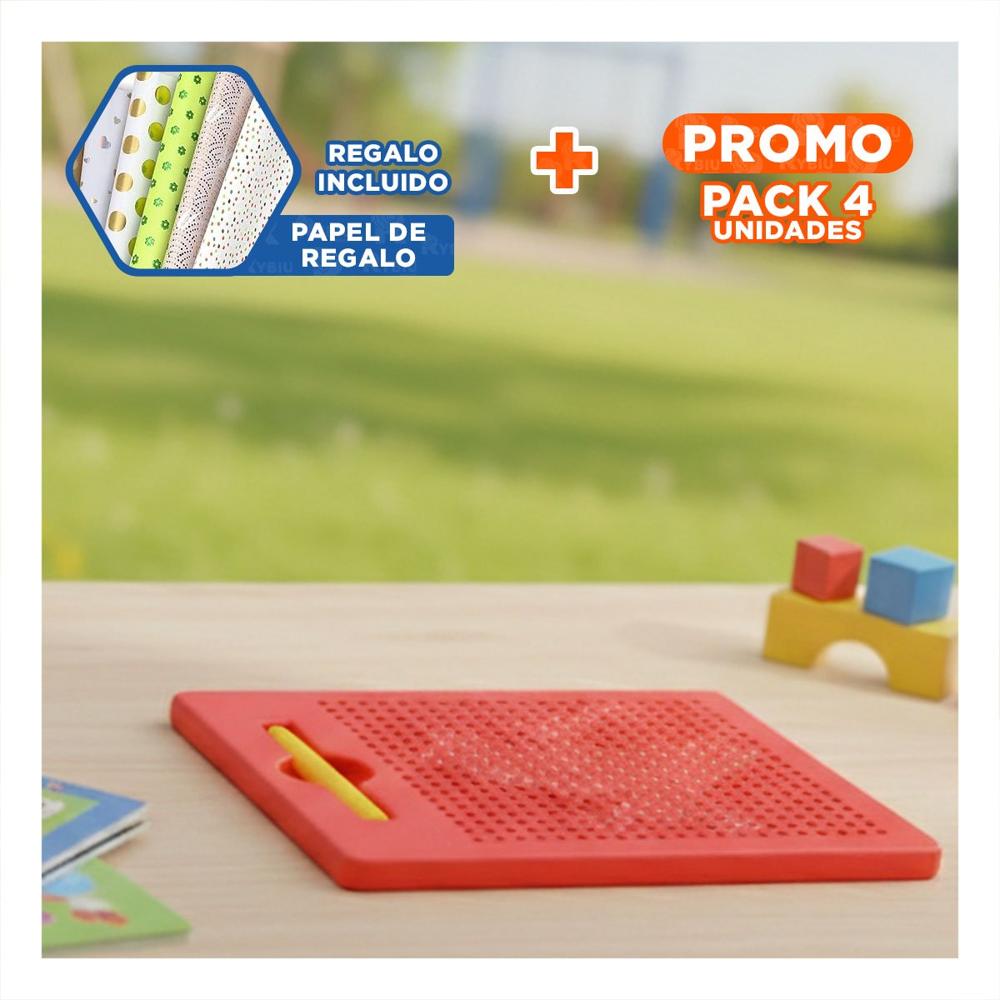 Pack4 Espacio de Organizacion Magnetico Rojo para Estudio Y+Papel Regalo