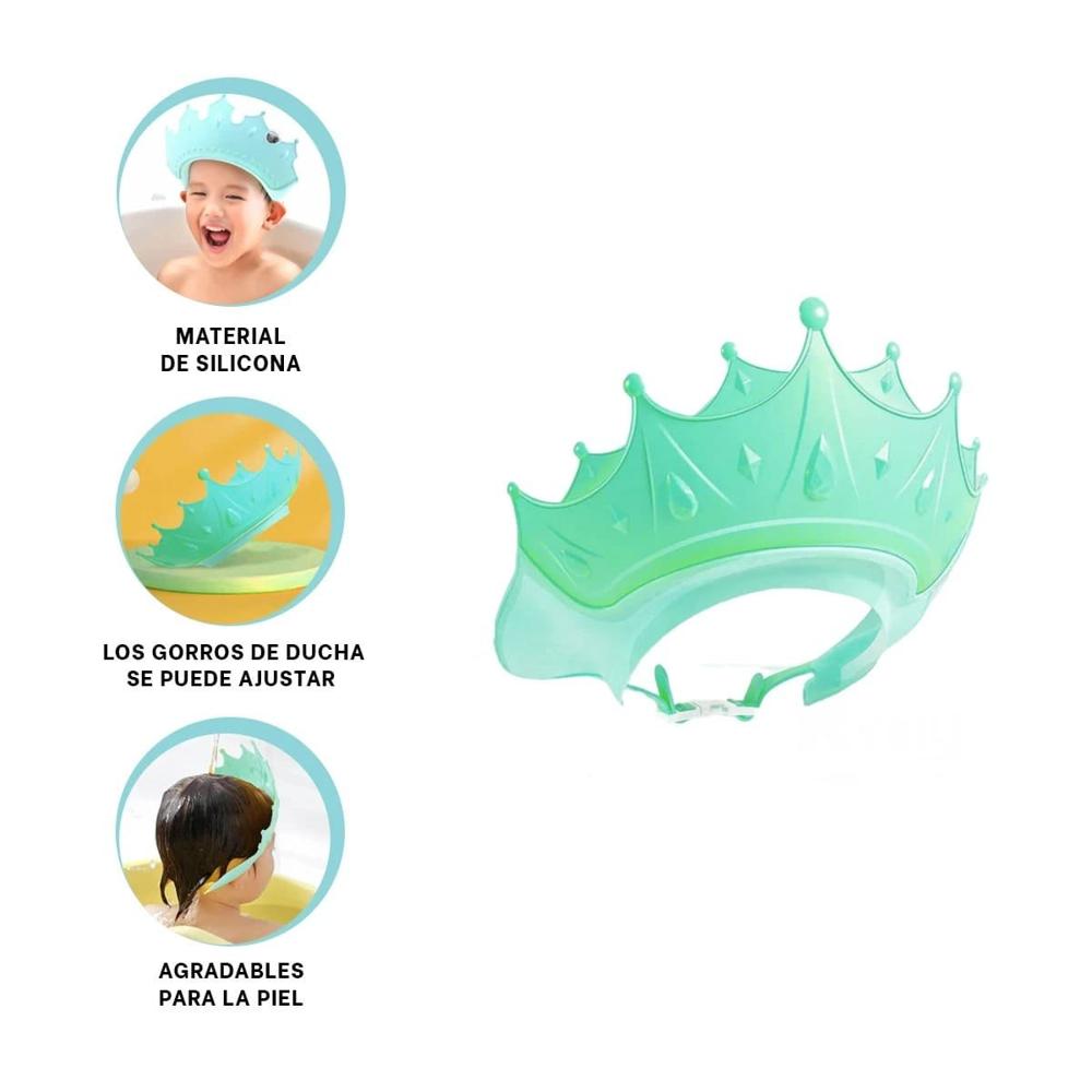 de Aseo Infantil Ajustable Tipo Gorro Verde Agua Y+Ligas Regalo