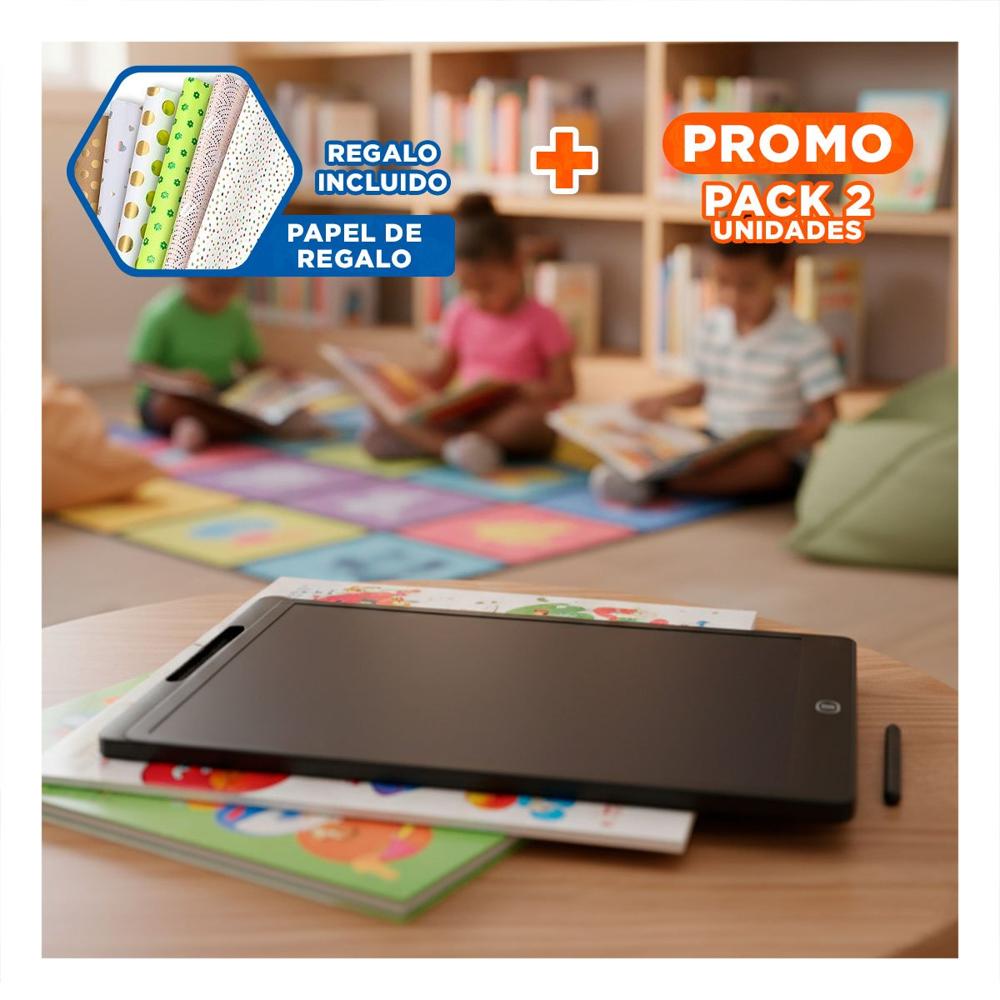 Pack2 Lamina Digital de Dibujo y Escritura 20 Pulgadas Negro para Estudio Y+Papel Regalo