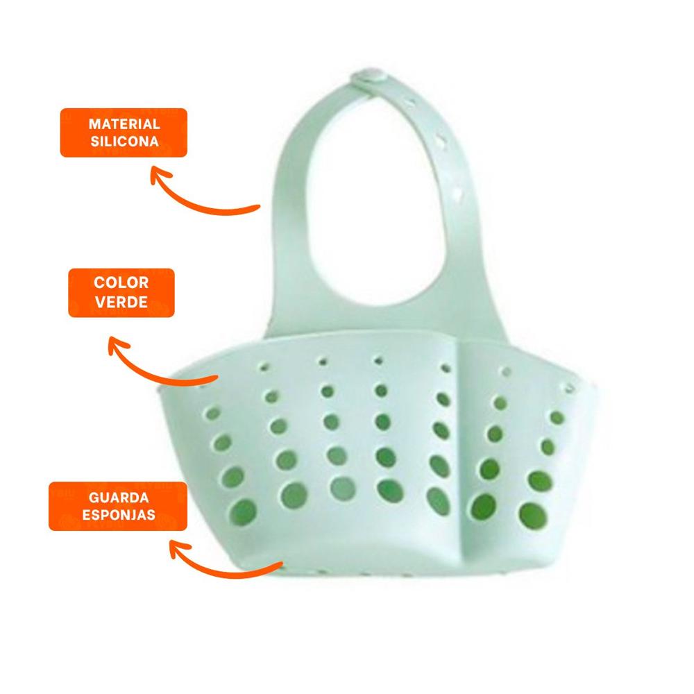 Bandeja Colgante Verde para Organizar Jabones y Esponjas 19x15cm Y+Ligas Regalo