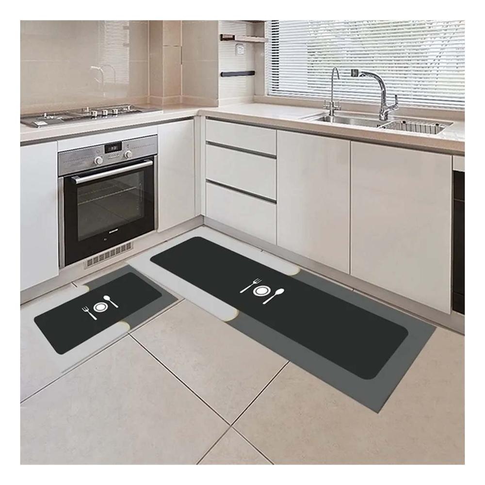 Tapete de Piso Antideslizante con Base Estable para Cocina Plomo Y+Papel Regalo