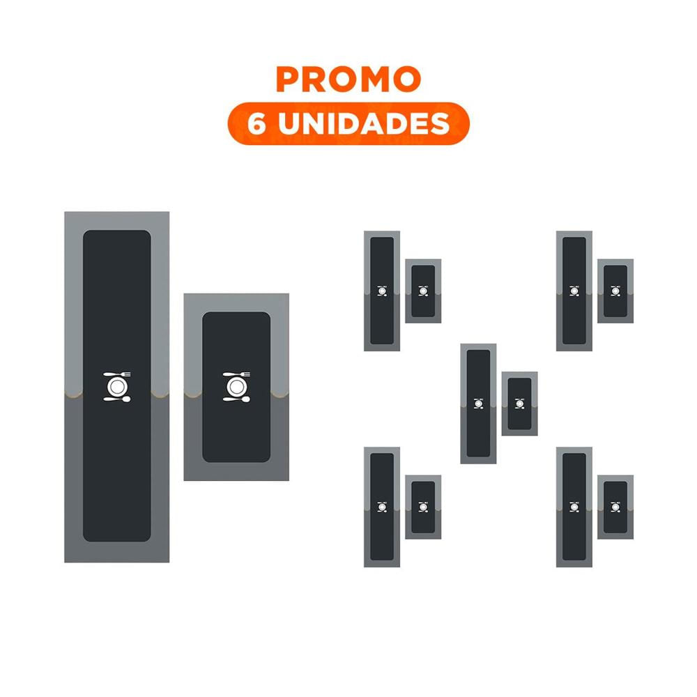 Pack6 Elemento de Piso Antideslizante para Cocina y Zonas del Hogar Naranja