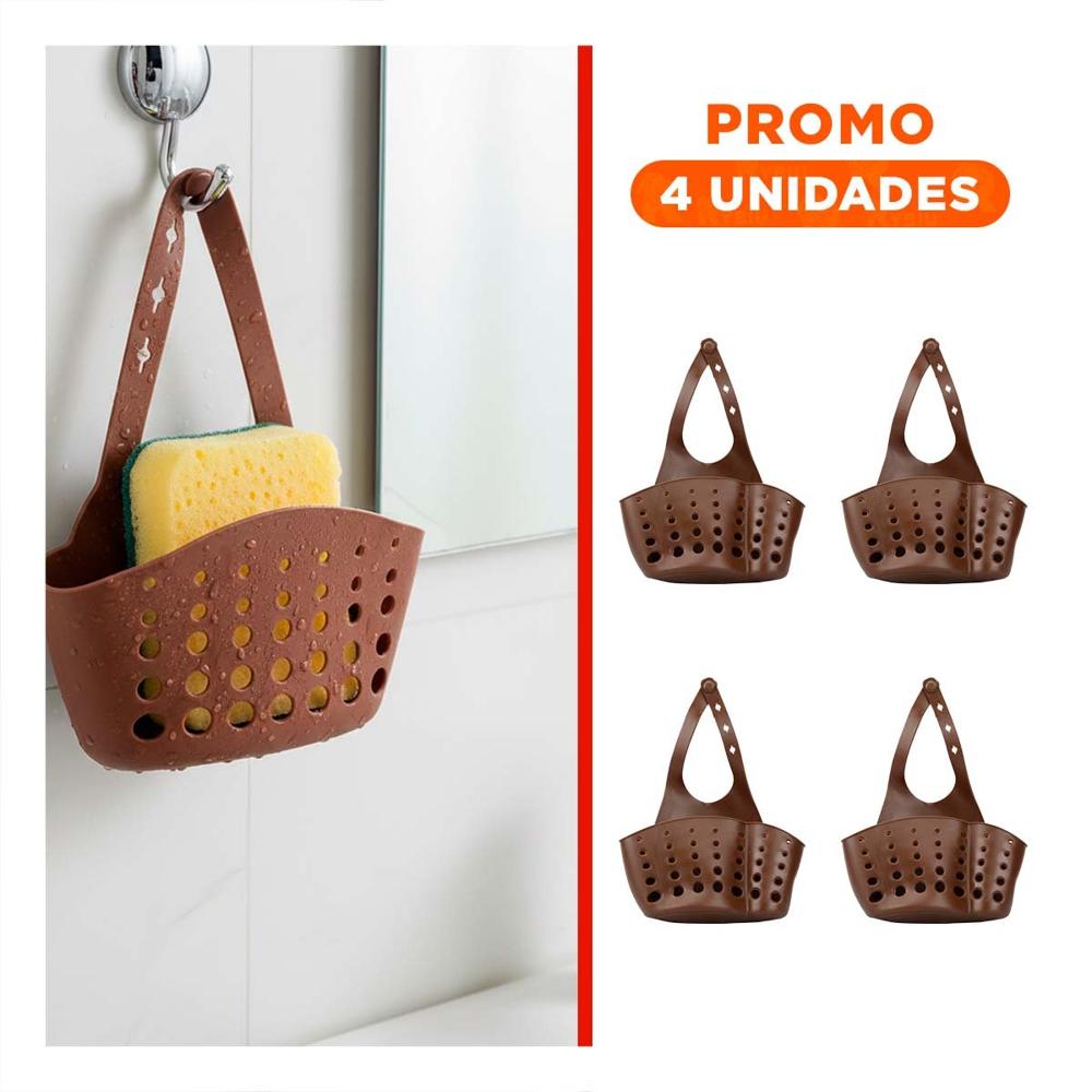 Pack4 Receptaculo Colgante Decorativo Marron para la Cocina 19x15cm Y+Regalo Sticker
