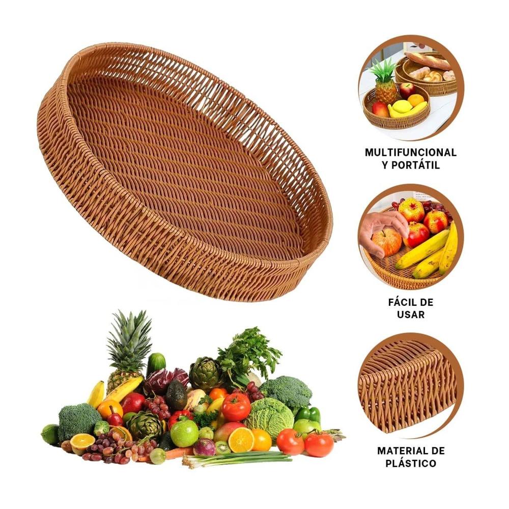 Plato Decorativo Tejido Circular 26cm Marron Orden Personal Diario Extra Y+Ligas Regalo