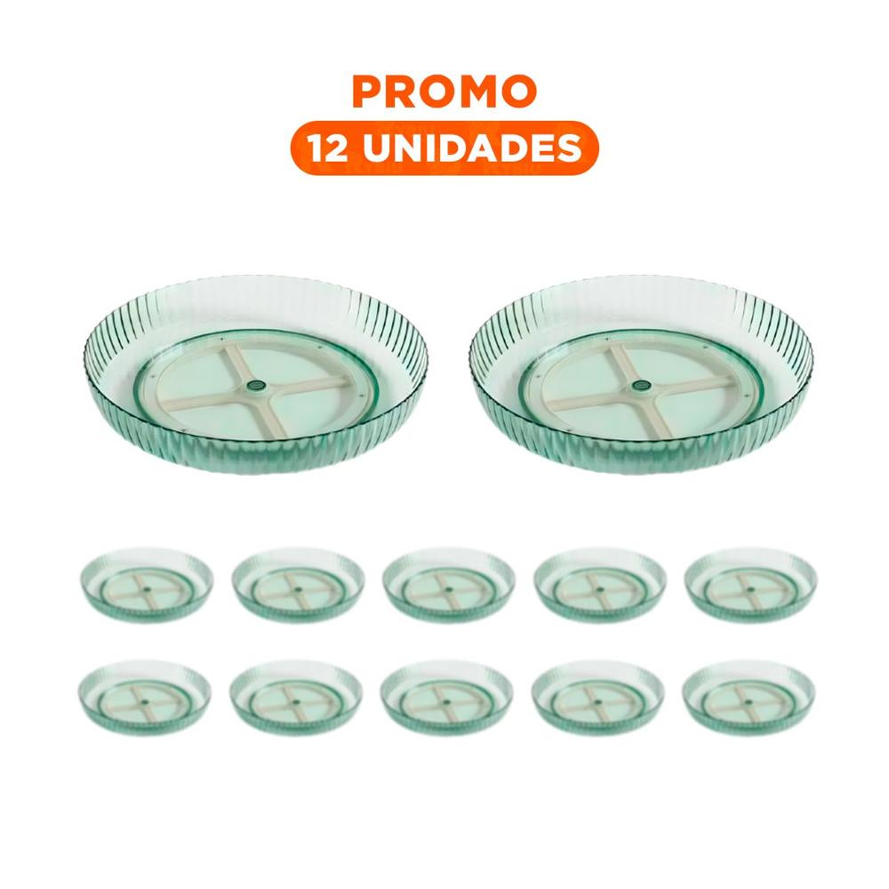 Pack12 Bandeja Para Especias Plastico 30.5x6x30.5cm Uso Diario Verde Y+Regalo Sticker