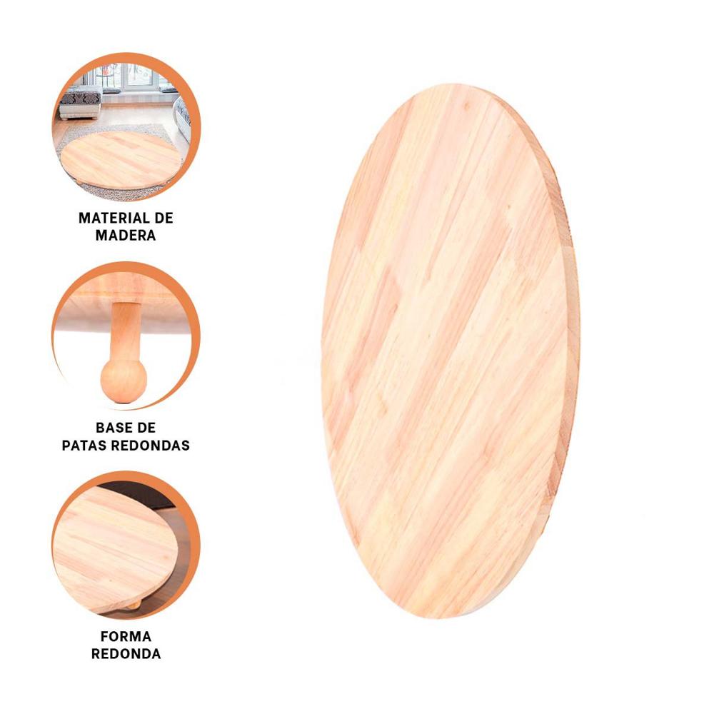 Pedestal de Madera Circular con Patitas para Estilo Hogar Y+Ligas Regalo