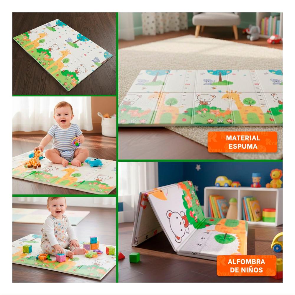 Alfombra Niños Multicolor 250x180x2cm para Juego y Area Infantil