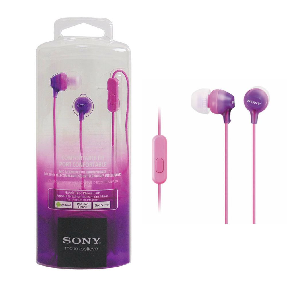 Audifonos Sony MRD EX15AP con Microfono Stereo Manos Libres Morado