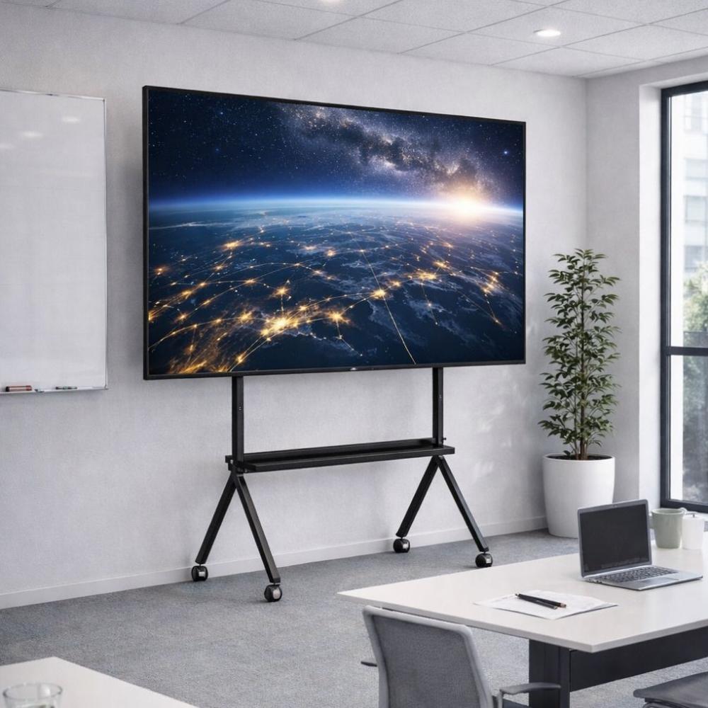 RACK SOPORTE PEDESTAL DE PISO PARA TV Y PANTALLAS INTERACTIVAS DE 55 A 110 PULGADAS SPK-0116 KOREANO