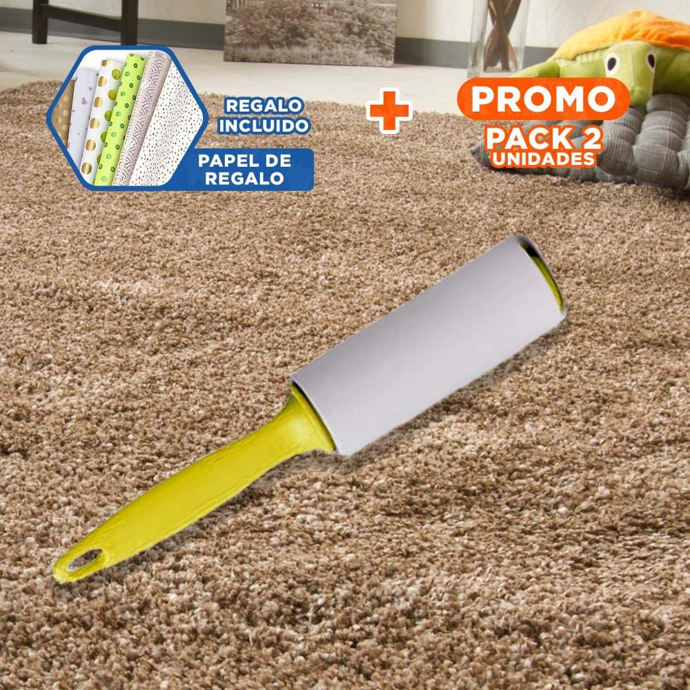 Pack2 Dispositivo Quita Pelusa en Rodillo para Ropa Amarillo Plus Y+Papel Regalo