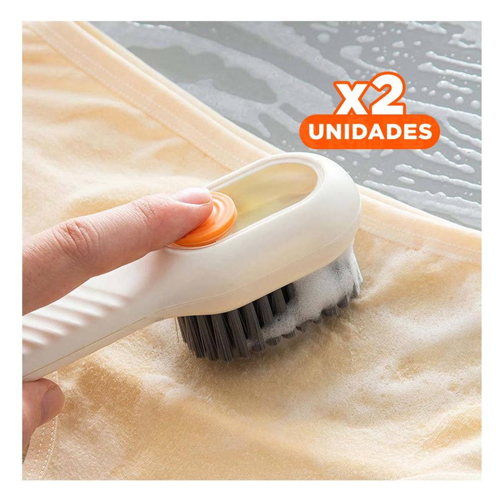Pack2 Brocha Dispensadora Multifuncional para Uso Diario en Hogar Blanco Y+Regalo Sticker