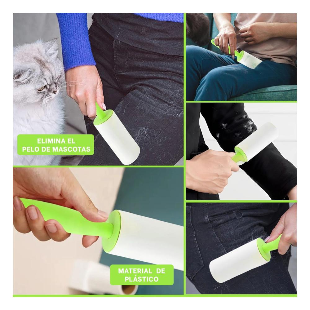 Removedor de Pelusa en Rodillo Practico para Limpieza Verde Extra Nuevo Y+Post It