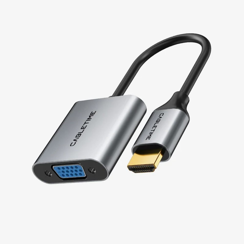 CABLETIME Adaptador HDMI macho a VGA Hembra 1080P 60Hz Aluminio CP53G